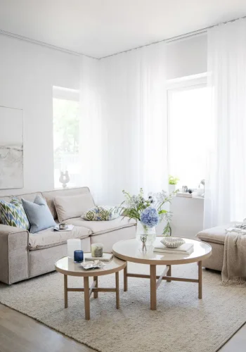 ROWICO Rawlins 3 pers. sofa, m. 4 puter - beige stoff