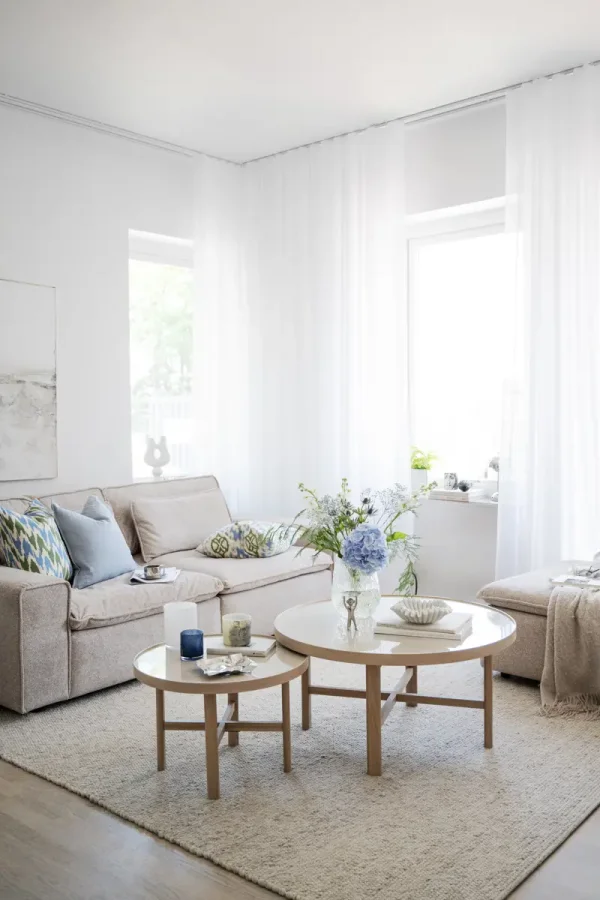 ROWICO Rawlins 3 pers. sofa, m. 4 puter - beige stoff