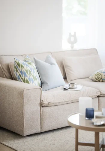 ROWICO Rawlins 3 pers. sofa, m. 4 puter - beige stoff