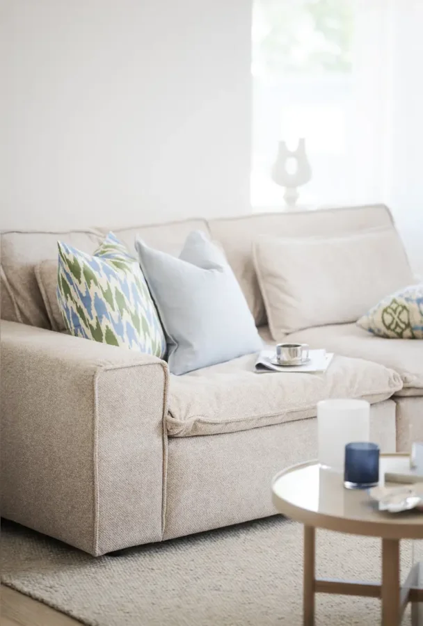 ROWICO Rawlins 3 pers. sofa, m. 4 puter - beige stoff