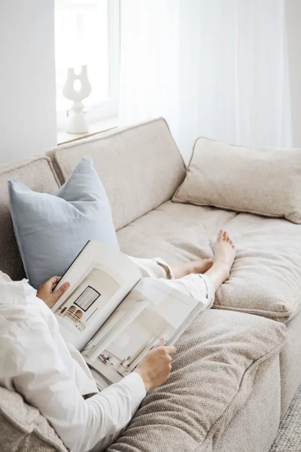 ROWICO Rawlins 3 pers. sofa, m. 4 puter - beige stoff