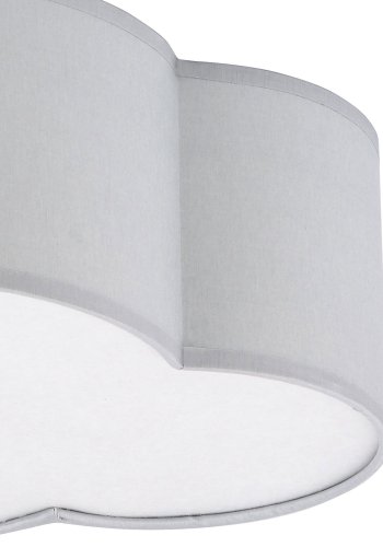 TK Sky barnelampe, Mini - grtt stoff og hvit plast