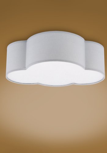 TK Sky barnelampe, Mini - grtt stoff og hvit plast