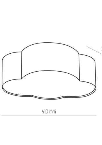 TK Sky barnelampe, Mini - grtt stoff og hvit plast
