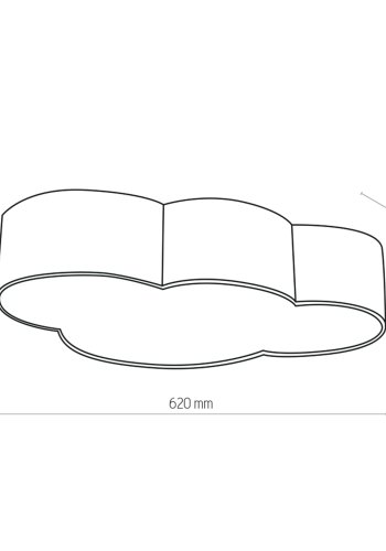 TK Sky barnelampe - grtt stoff og hvit plast