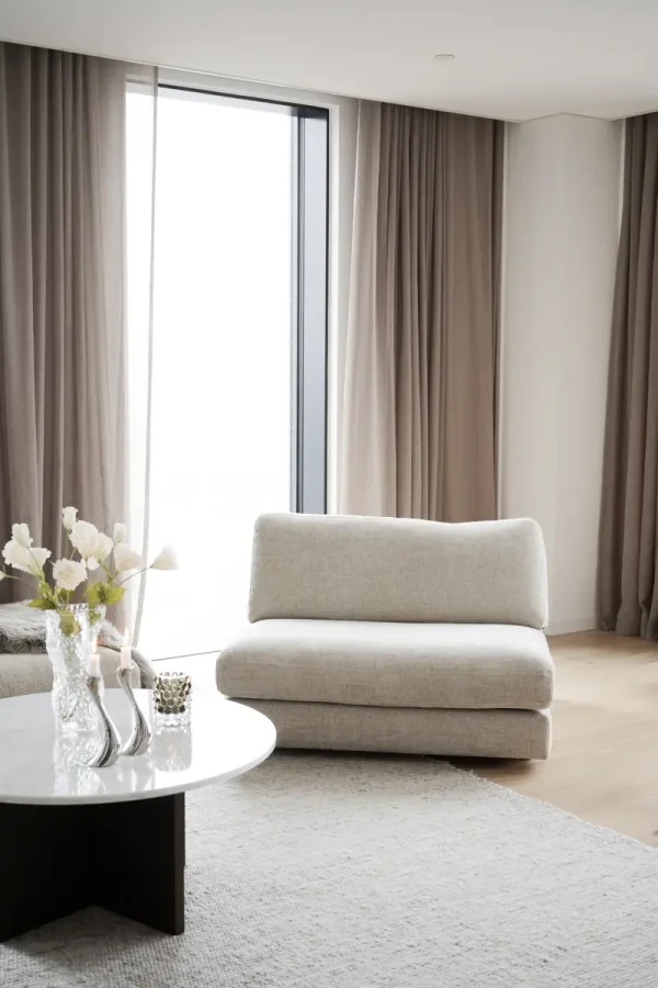 ROWICO Duncan 1,5 pers. modul lenestol, mellom - lys gr stoff