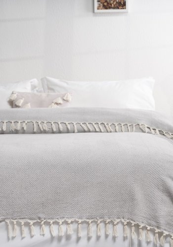 NORDVÄRK Ball? hva? hyre? sengeteppe, rektangulrt - antrasittgr bomull (200x230)