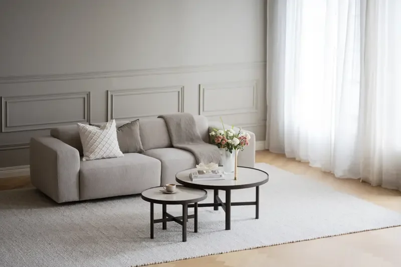 ROWICO Willard 3 pers. modulsofa - lys beige stoff