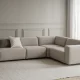 ROWICO Willard h�rnsoffa 2+3-sits ljusbeige tyg Alice #01 (c4)