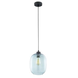 TK Elio loftlampe - bl glas og sort metal