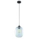 TK Elio taklampe - bltt glass og sort metall