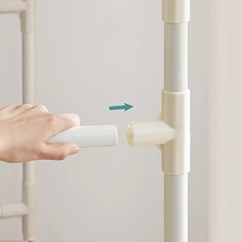 SONGMICS RDR01WT Klädhängare i metall med 2 hängskenor och 1 hylla, Belastar upp till 70 kg, Enkel montering, Vit