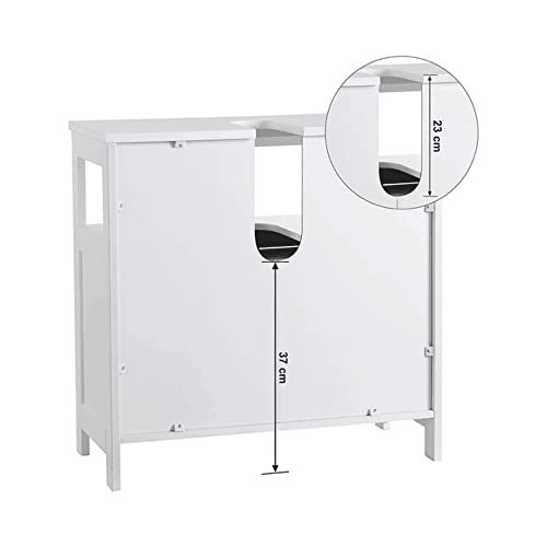 VASAGLE badevrelsesunderskab uden vask, m. 2 lamellger, 1 bent rum - hvid MDF