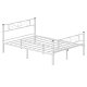 VASAGLE sengeramme, med sengegavl - hvit stl (140x190)