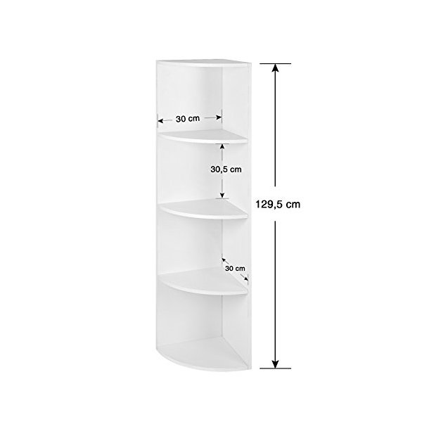 Hjrnereol, m. 4 rum - hvid spnplade 