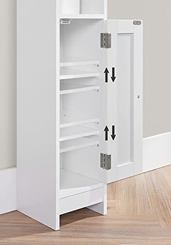 VASAGLE baderomsskap, m. 1 dr og 3 hyller - hvit MDF