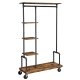 VASAGLE klesstativ, m. 5 hyller og hjul - brun MDF og sort stl