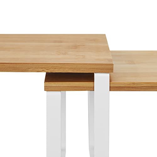 SONGMICS krydderhylle, stablebar - naturlig bambus og hvitt metall (sett med 2)