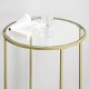 VASAGLE salongbord, rundt - herdet glass og gullstl (50)