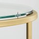 VASAGLE salongbord, rundt - herdet glass og gullstl (50)