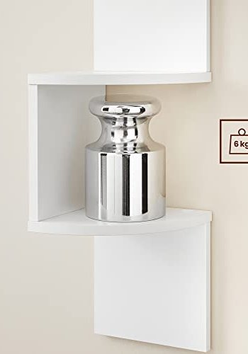 VASAGLE hjrne vegghylle - hvit sponplate