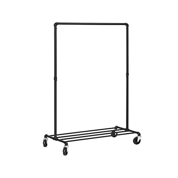 Heavy Duty t�jstativ, m. 1 hylde og hjul - sort st�l