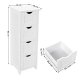 VASAGLE baderomsskap, m. 4 skuffer - hvit MDF