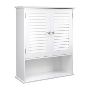 VASAGLE vggskp fr badrum, m. 2 drrar, 1 hylla, 1 fack - vit MDF