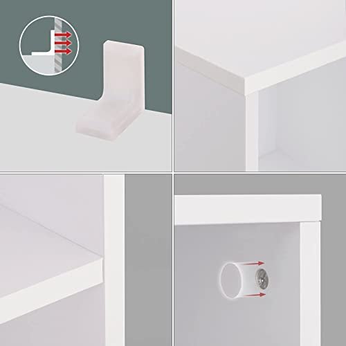 VASAGLE bokhylle, m. 8 rom - hvit sponplate