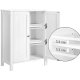 VASAGLE frittstende baderomsskap, m. 2 drer og 2 hyller - hvit MDF