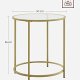 VASAGLE salongbord, rundt - herdet glass og gullstl (50)
