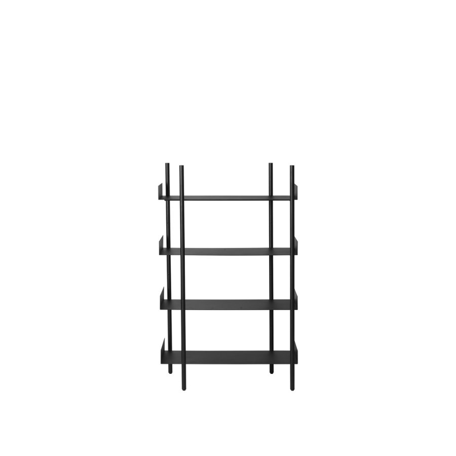 BROSTE COPENHAGEN Nobuko Mittelgroße Beine für selbstgebautes Bücherregal – schwarzes Eisen (2er-Set)