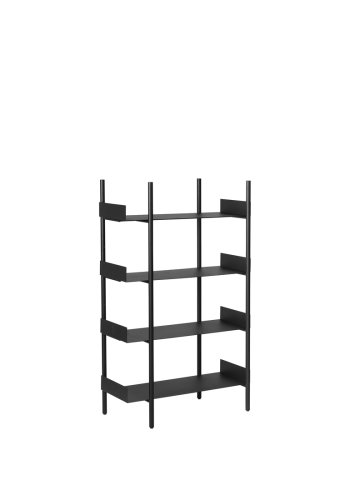 BROSTE COPENHAGEN Nobuko Mittelgroße Beine für selbstgebautes Bücherregal – schwarzes Eisen (2er-Set)