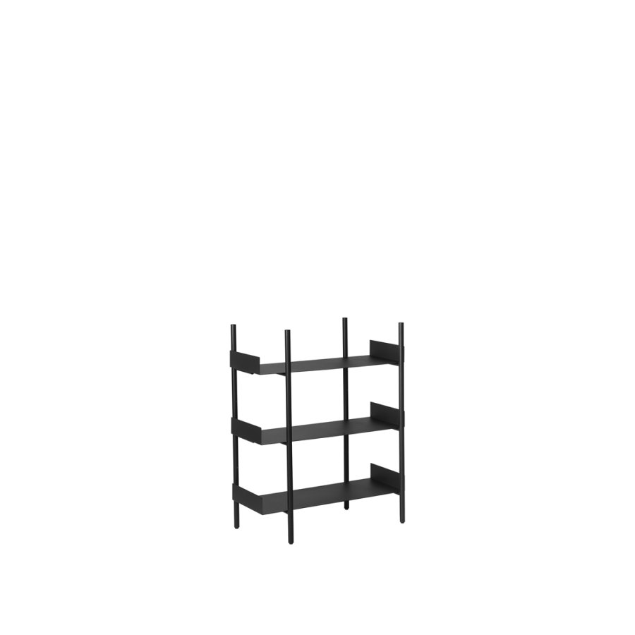 BROSTE COPENHAGEN Nobuko Modulares Regal zum Bauen Ihres eigenen Bücherregals – schwarzes Eisen