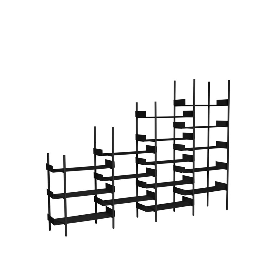 BROSTE COPENHAGEN Nobuko Extra hohe Beine für selbstgebautes Bücherregal – schwarzes Eisen (2er-Set)