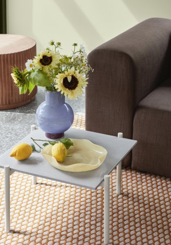 BROSTE COPENHAGEN Elaine sidebord, firkantet - off white ask finer og metall (54x54)