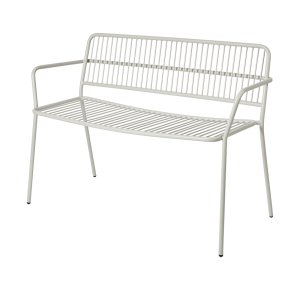 BROSTE COPENHAGEN Eden havebnk, m. rygln og armln - beige gr stl