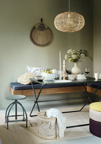 BROSTE COPENHAGEN Eden hagebord, rektangulrt - beige gr stl (120x70)