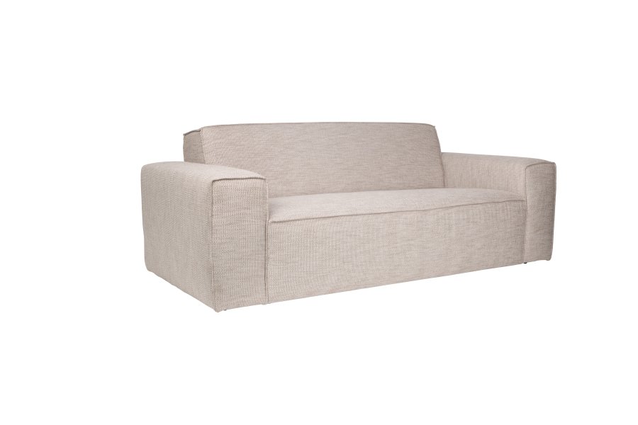 ZUIVER Bor 2,5-seters sofa - latte polyester og tre