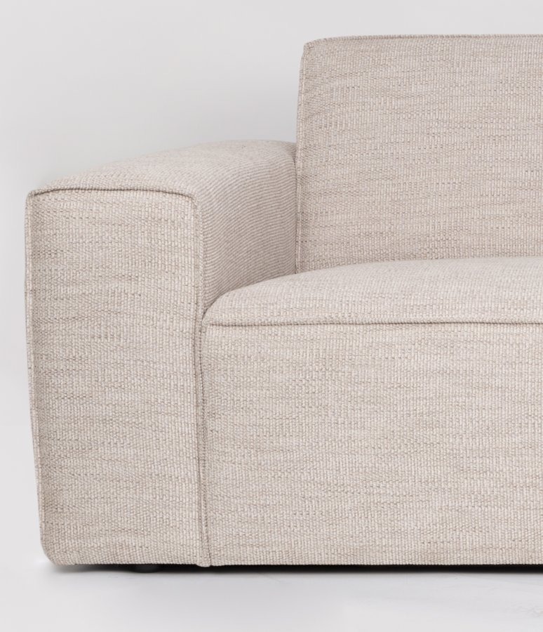 ZUIVER Bor 2,5-seters sofa - latte polyester og tre