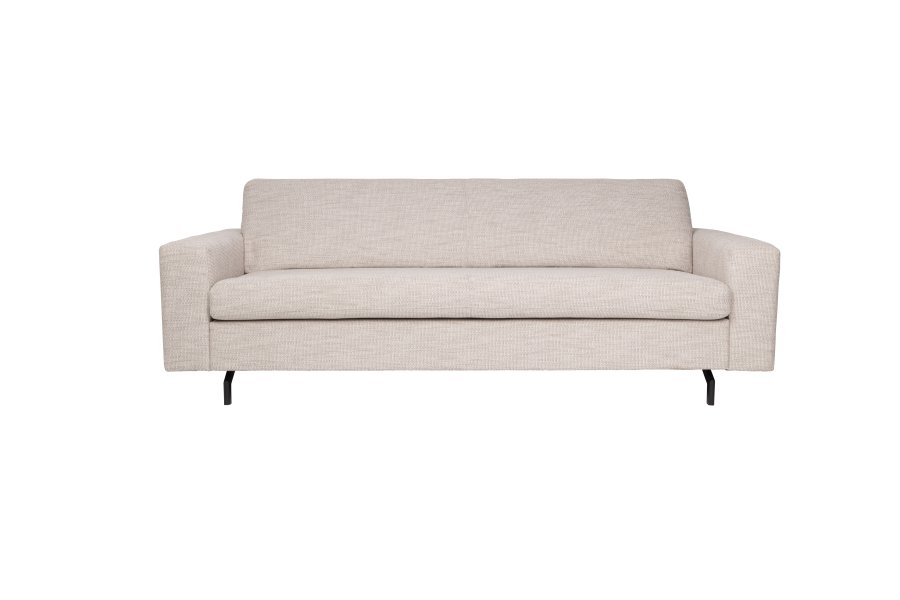ZUIVER Jean 2,5-seters sofa - latte polyester og stl