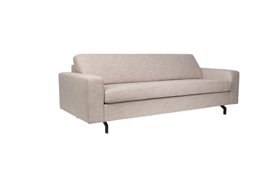 ZUIVER Jean 2,5-seters sofa - latte polyester og stl