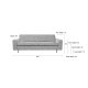 ZUIVER Jean 2,5-seters sofa - gr polyester og stl