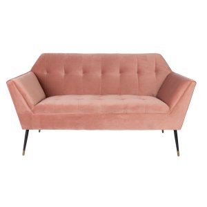 DUTCHBONE Kate 2 pers. sofa - lyserd ler fljl stof og sort jern