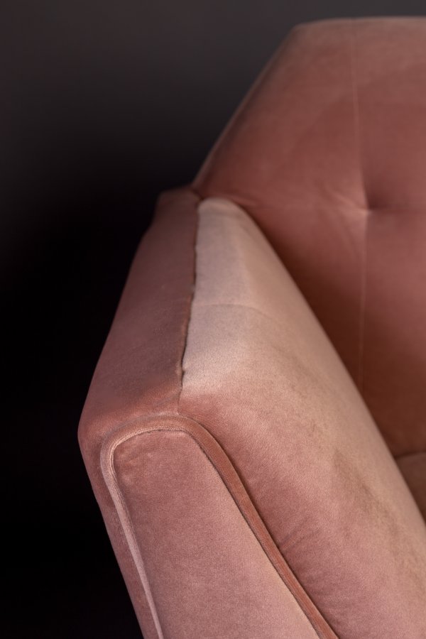 DUTCHBONE Kate 2-seters sofa - rosa leire flyelsstoff og svart jern