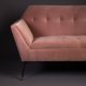 DUTCHBONE Kate 2-seters sofa - rosa leire flyelsstoff og svart jern