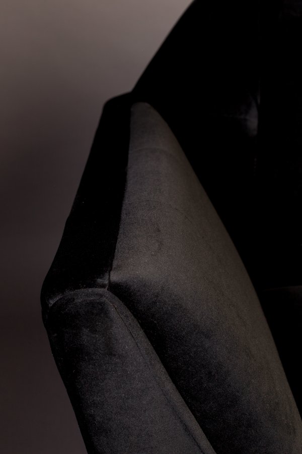 DUTCHBONE Kate 2-seters sofa - svart flyelsstoff og svart jern