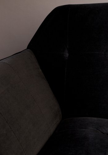 DUTCHBONE Kate 2-seters sofa - svart flyelsstoff og svart jern