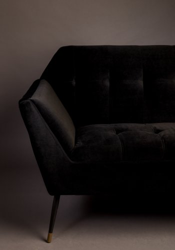 DUTCHBONE Kate 2-seters sofa - svart flyelsstoff og svart jern