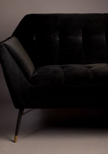DUTCHBONE Kate 2-seters sofa - svart flyelsstoff og svart jern